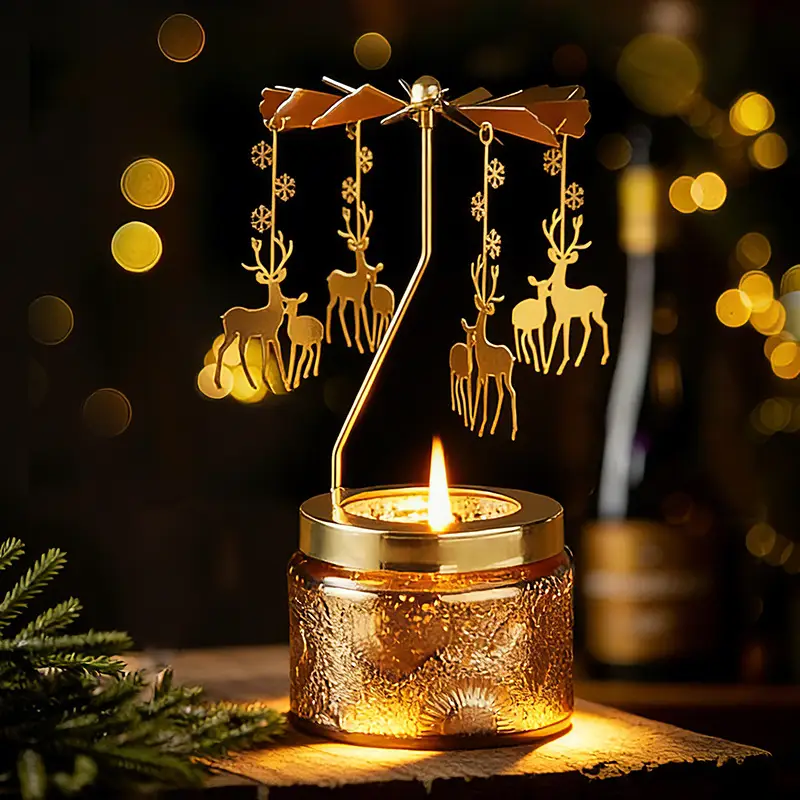 Rotating Candle Holder Scented Candle Soy Wax Birthday Candle Gift Atmosphere Decorative Ornaments Fragrance Souvenir — feature 18