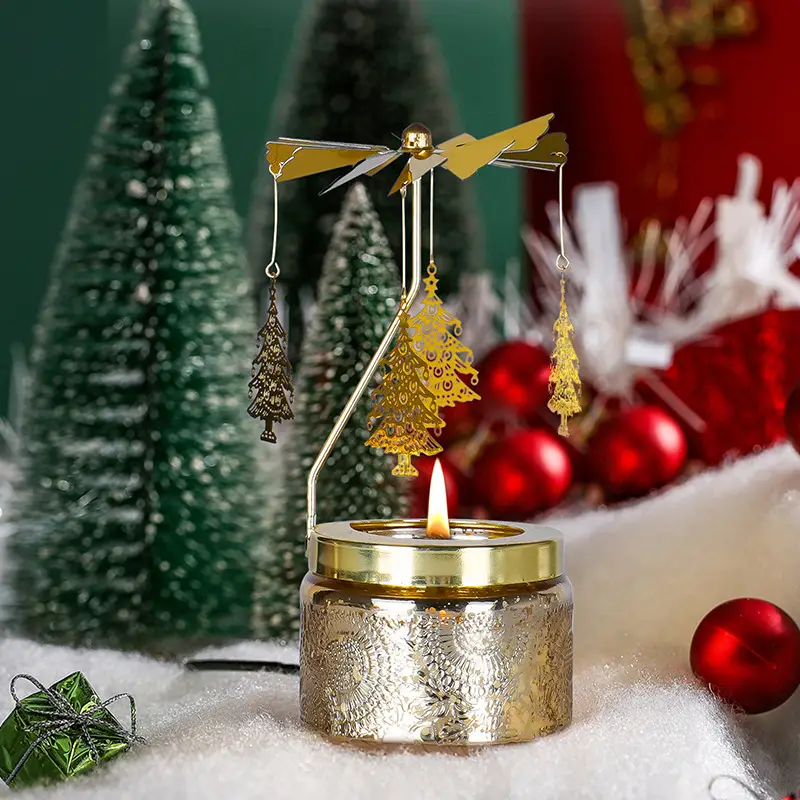 Rotating Candle Holder Scented Candle Soy Wax Birthday Candle Gift Atmosphere Decorative Ornaments Fragrance Souvenir — feature 20