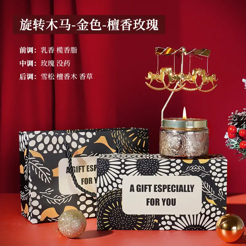 Rotating Candle Holder Scented Candle Soy Wax Birthday Candle Gift Atmosphere Decorative Ornaments Fragrance Souvenir