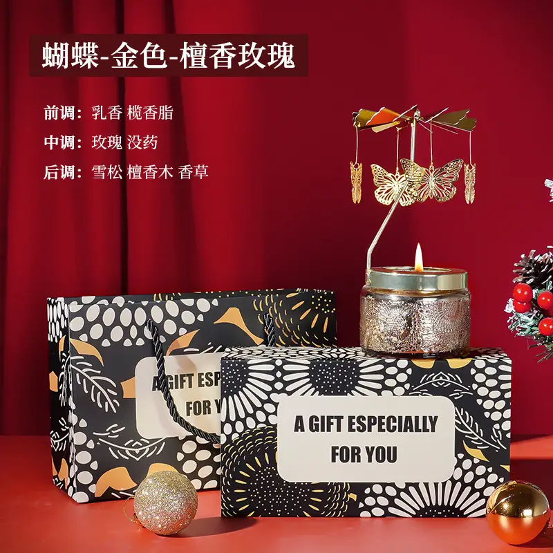 Rotating Candle Holder Scented Candle Soy Wax Birthday Candle Gift Atmosphere Decorative Ornaments Fragrance Souvenir