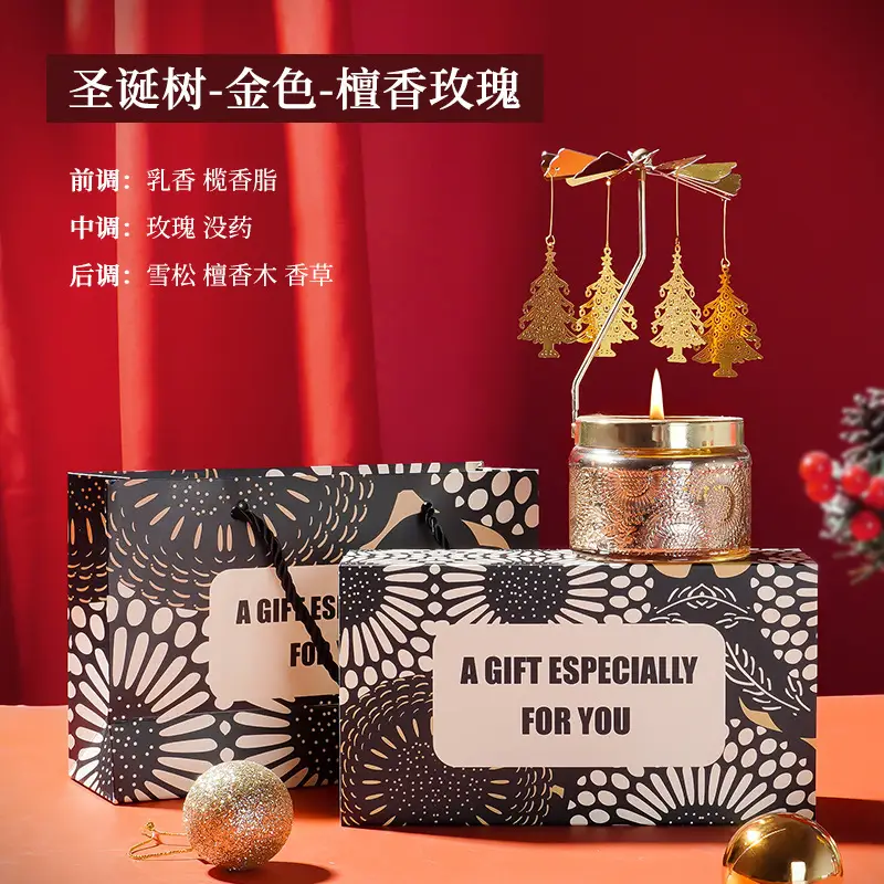 Rotating Candle Holder Scented Candle Soy Wax Birthday Candle Gift Atmosphere Decorative Ornaments Fragrance Souvenir