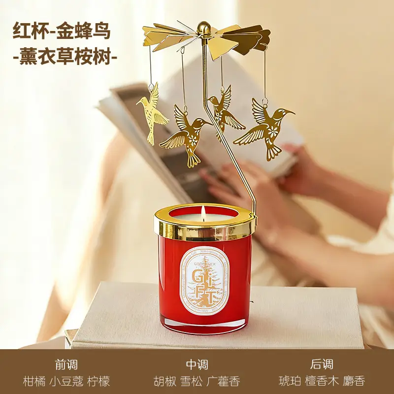 Rotating Candle Holder Scented Candle Soy Wax Birthday Candle Gift Atmosphere Decorative Ornaments Fragrance Souvenir