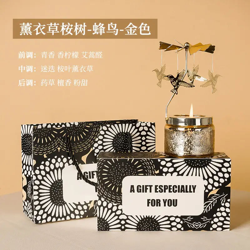 Rotating Candle Holder Scented Candle Soy Wax Birthday Candle Gift Atmosphere Decorative Ornaments Fragrance Souvenir