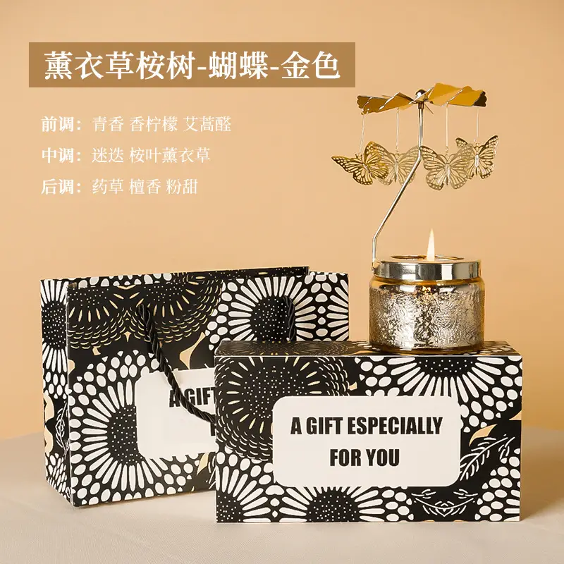 Rotating Candle Holder Scented Candle Soy Wax Birthday Candle Gift Atmosphere Decorative Ornaments Fragrance Souvenir