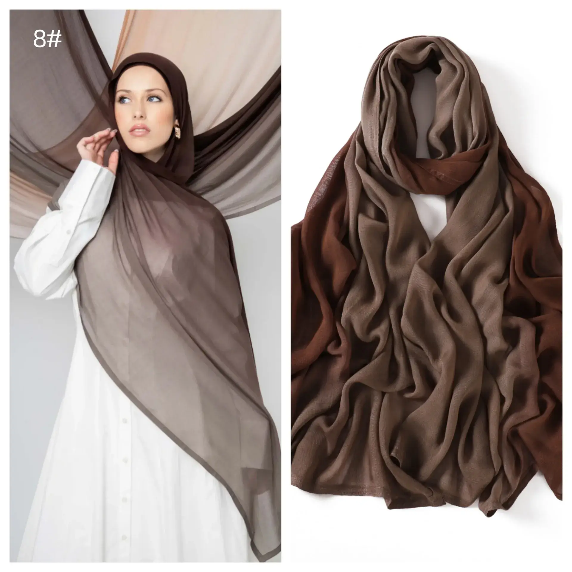 New High Quality Modal Scarf Gradient Cotton Women's Shawl - Image 9