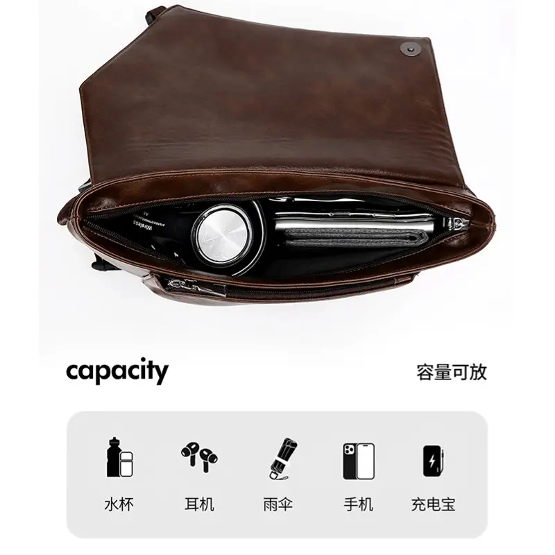Men Waterproof Crossbody Bag Large Capacity Satchel