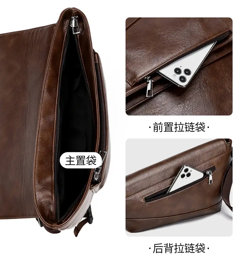 Men Waterproof Crossbody Bag Large Capacity Satchel — feature 11