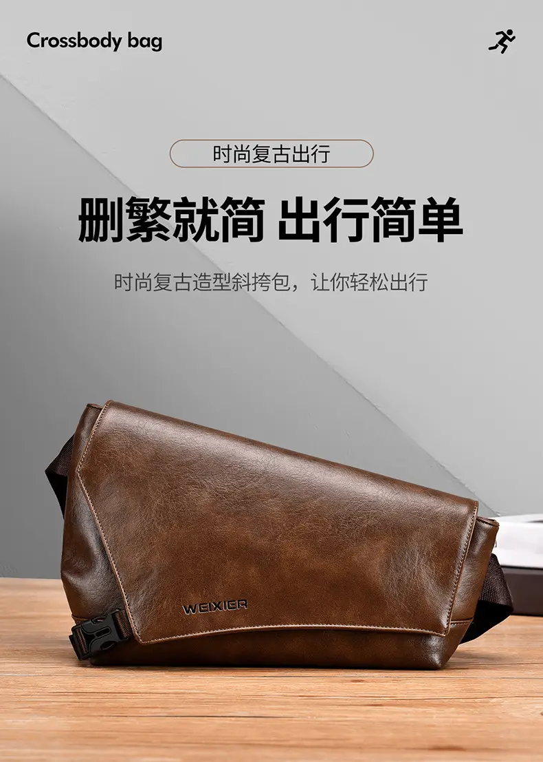 Men Waterproof Crossbody Bag Large Capacity Satchel — feature 3