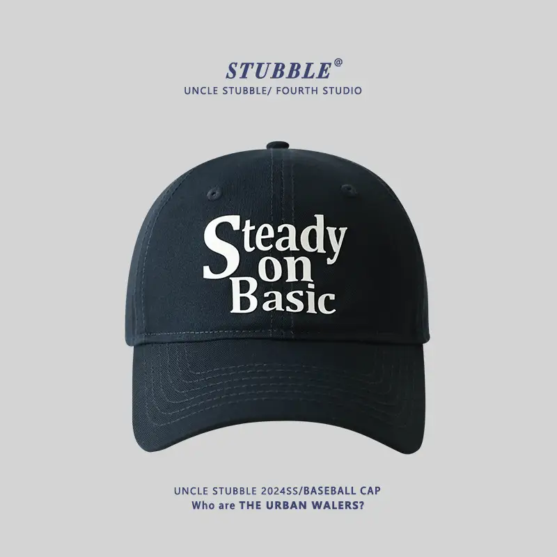 Stubble on Basic Blue Baseball Cap Men Women - Image 11