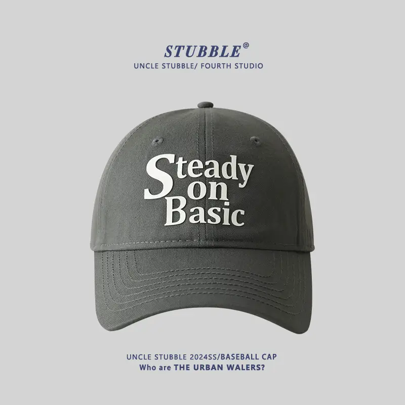 Stubble on Basic Blue Baseball Cap Men Women - Image 12