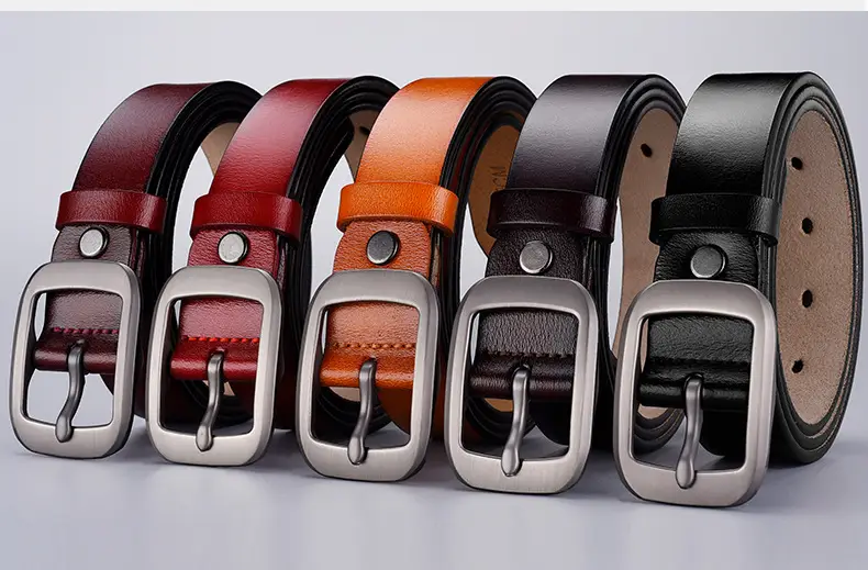 Women's Red Genuine Leather Belt Casual Fashion — feature 15