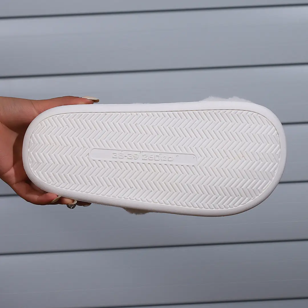 Cross-Border Thick-Soled Furry Slippers for Home Use, Indoor Cotton Slippers for Women, Plush Open-Toe Home Slippers for Men - Image 4