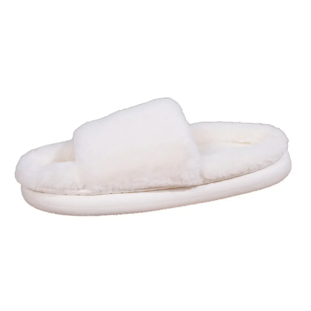 Cross-Border Thick-Soled Furry Slippers for Home Use, Indoor Cotton Slippers for Women, Plush Open-Toe Home Slippers for Men - Image 5