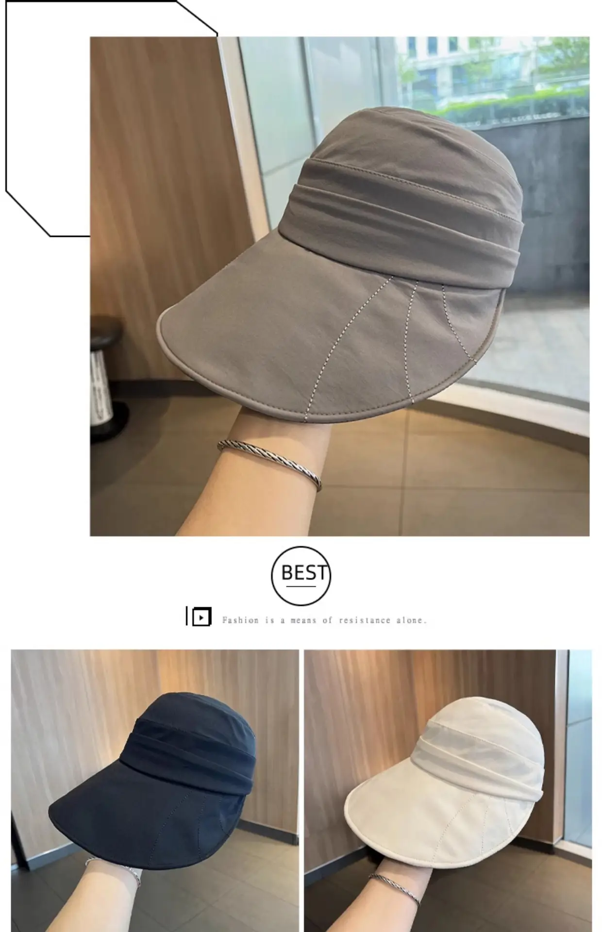 Women Duck Tongue Sun Hat Grey 2024 — feature 1