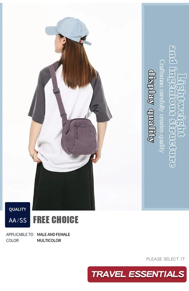 Washed Canvas Shoulder Bag Women Vintage Style 2024 — feature 2