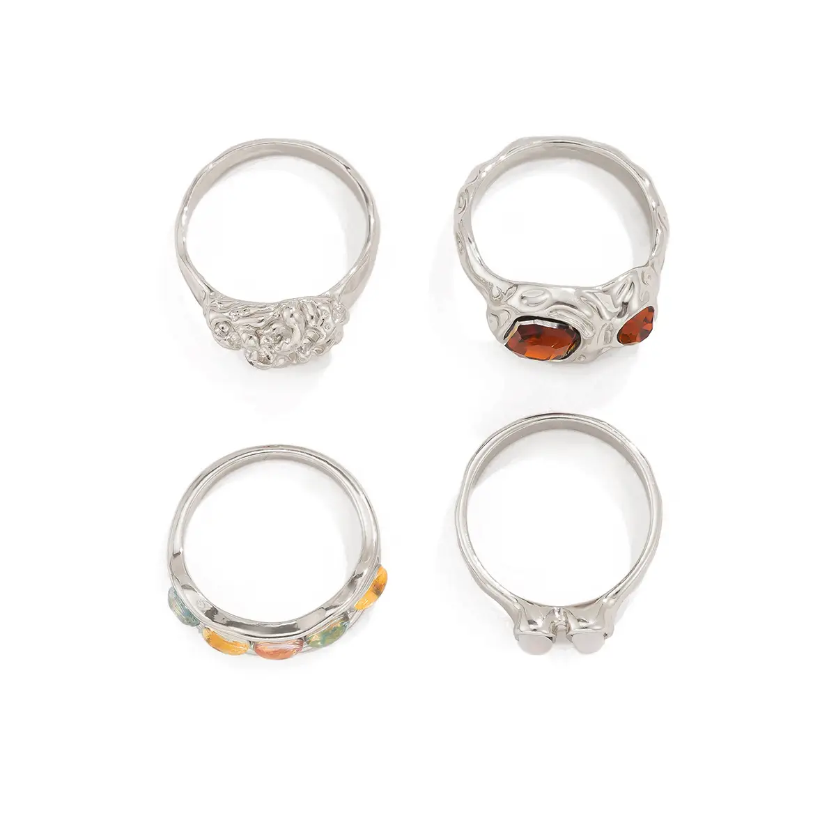 Gold Geometric Diamond Ring Set for Women — feature 12