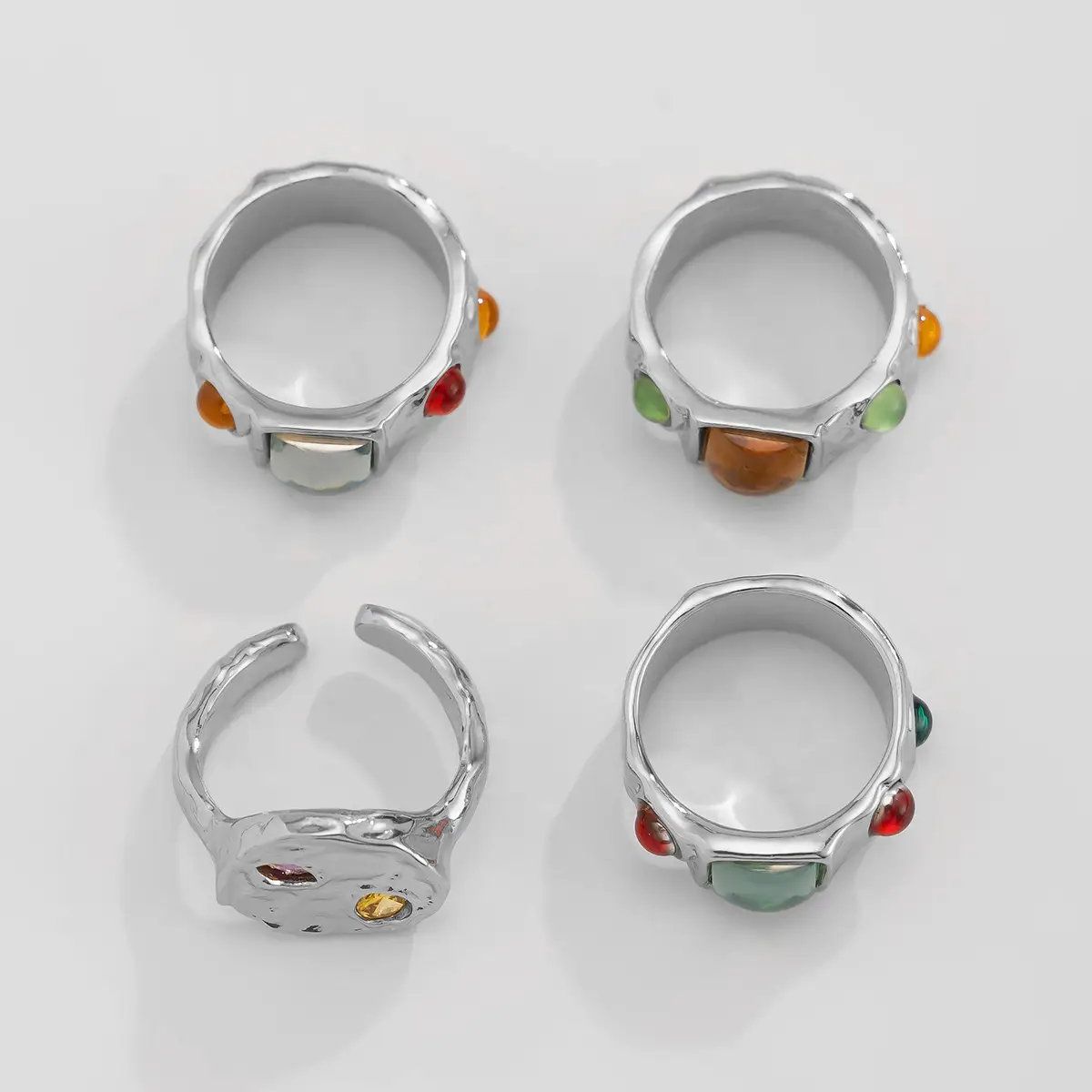 Gold Geometric Diamond Ring Set for Women — feature 21