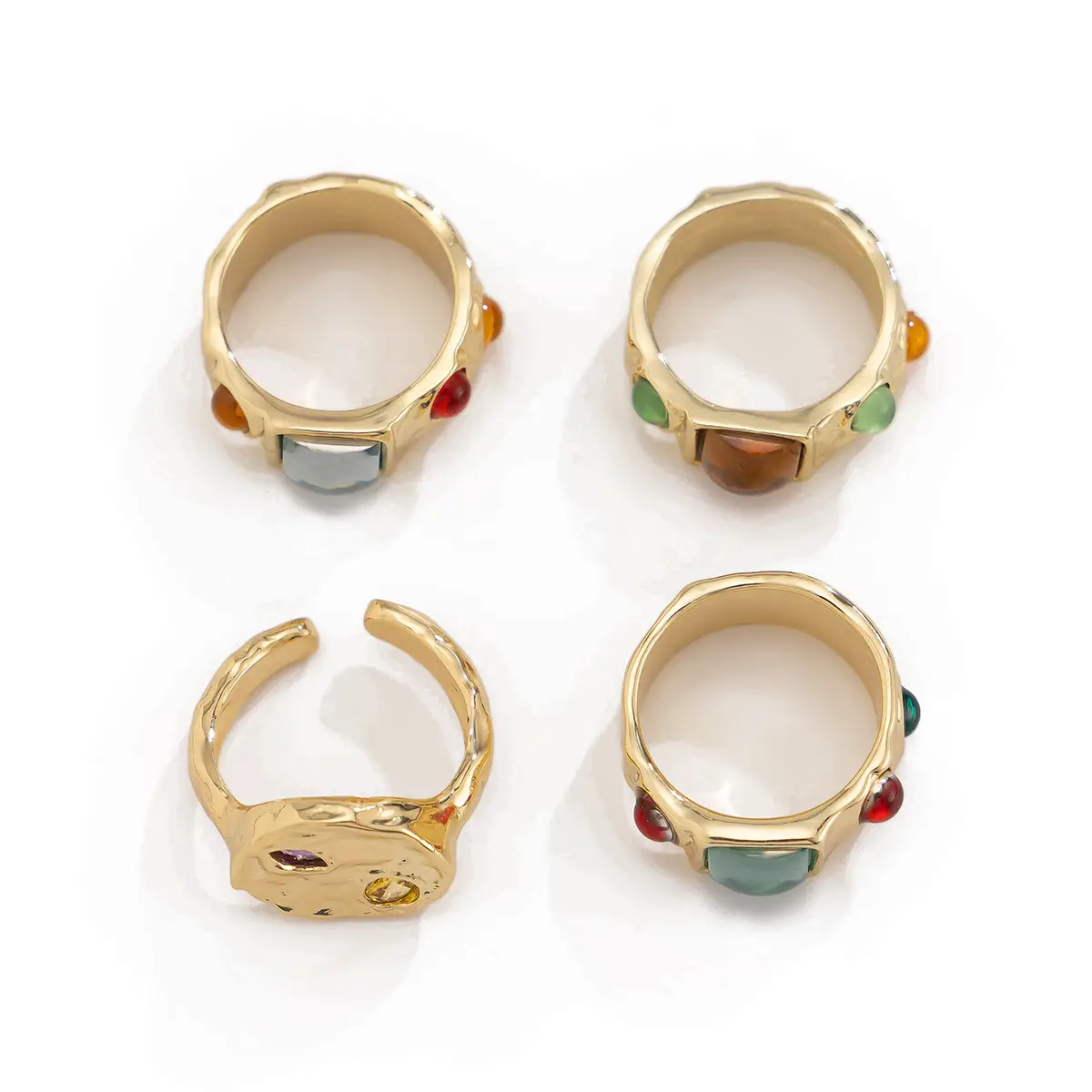 Gold Geometric Diamond Ring Set for Women — feature 22