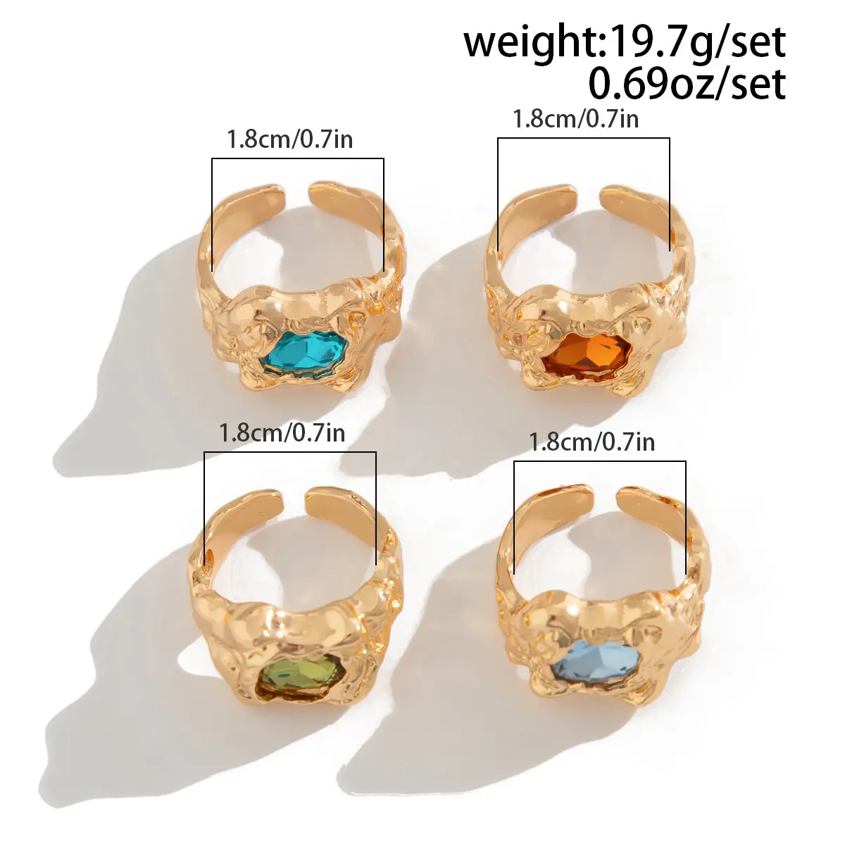 Gold Geometric Diamond Ring Set for Women — feature 24