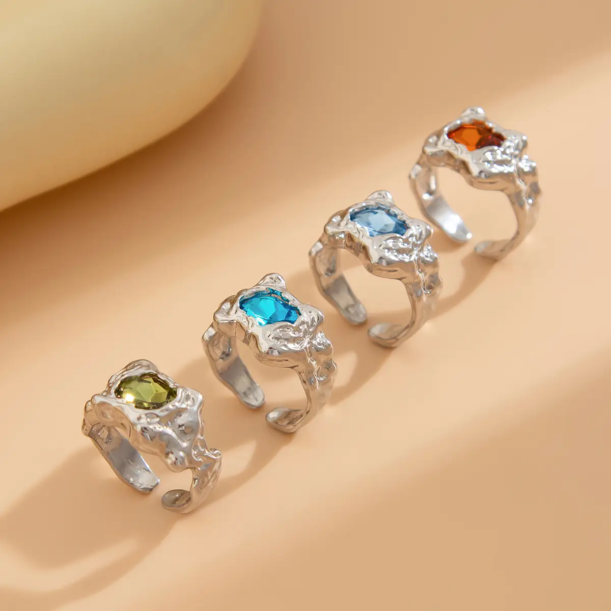 Gold Geometric Diamond Ring Set for Women — feature 27
