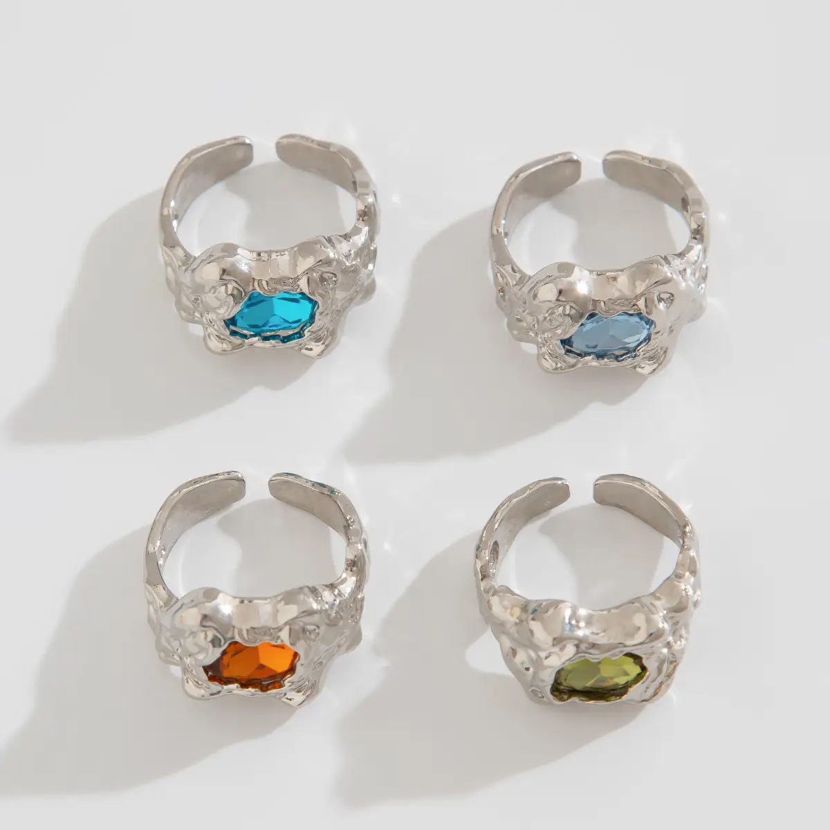Gold Geometric Diamond Ring Set for Women — feature 29