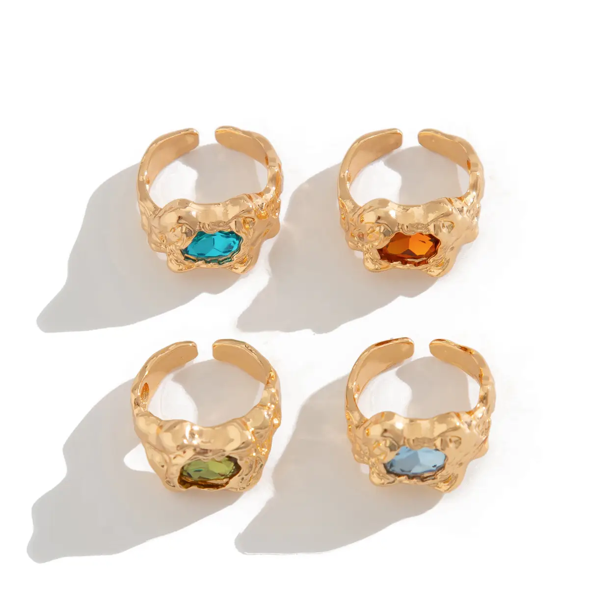 Gold Geometric Diamond Ring Set for Women — feature 30