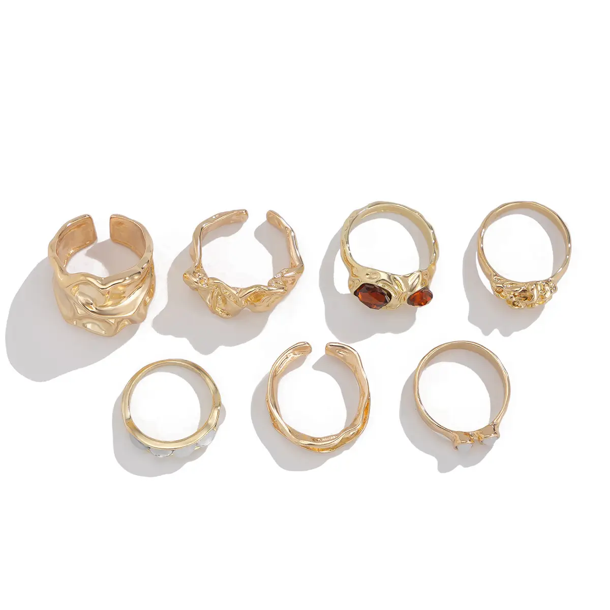 Gold Geometric Diamond Ring Set for Women — feature 37