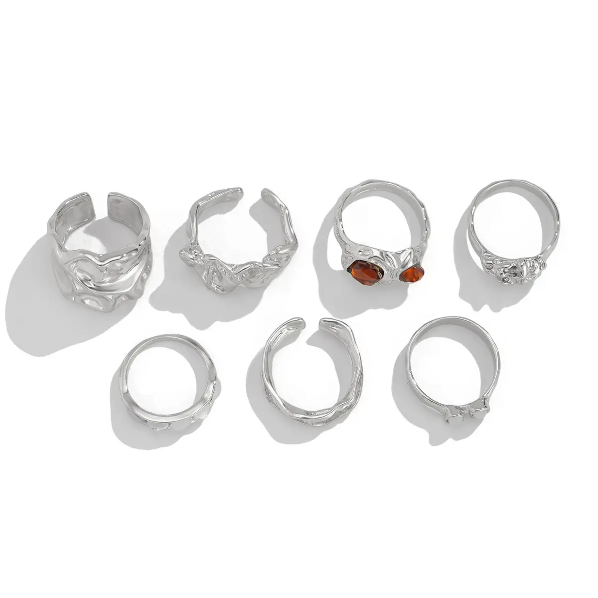 Gold Geometric Diamond Ring Set for Women — feature 38