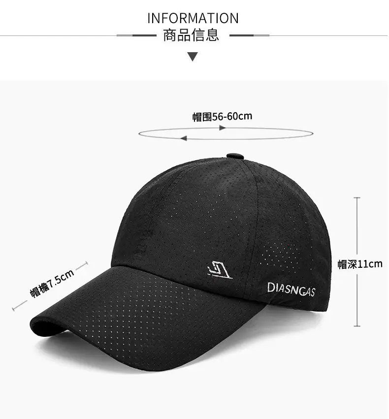 Men's Black Días NCAS Sun Hat Quick Dry Perforated — feature 4
