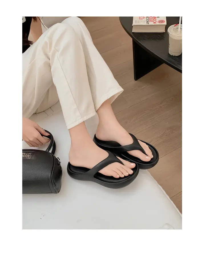 Women's Summer Eva Thick-Soled Flip-Flops for Small People, European and American Ins Trendy Soft-Soled Flats-Soled Electroplated Sandals — feature 24