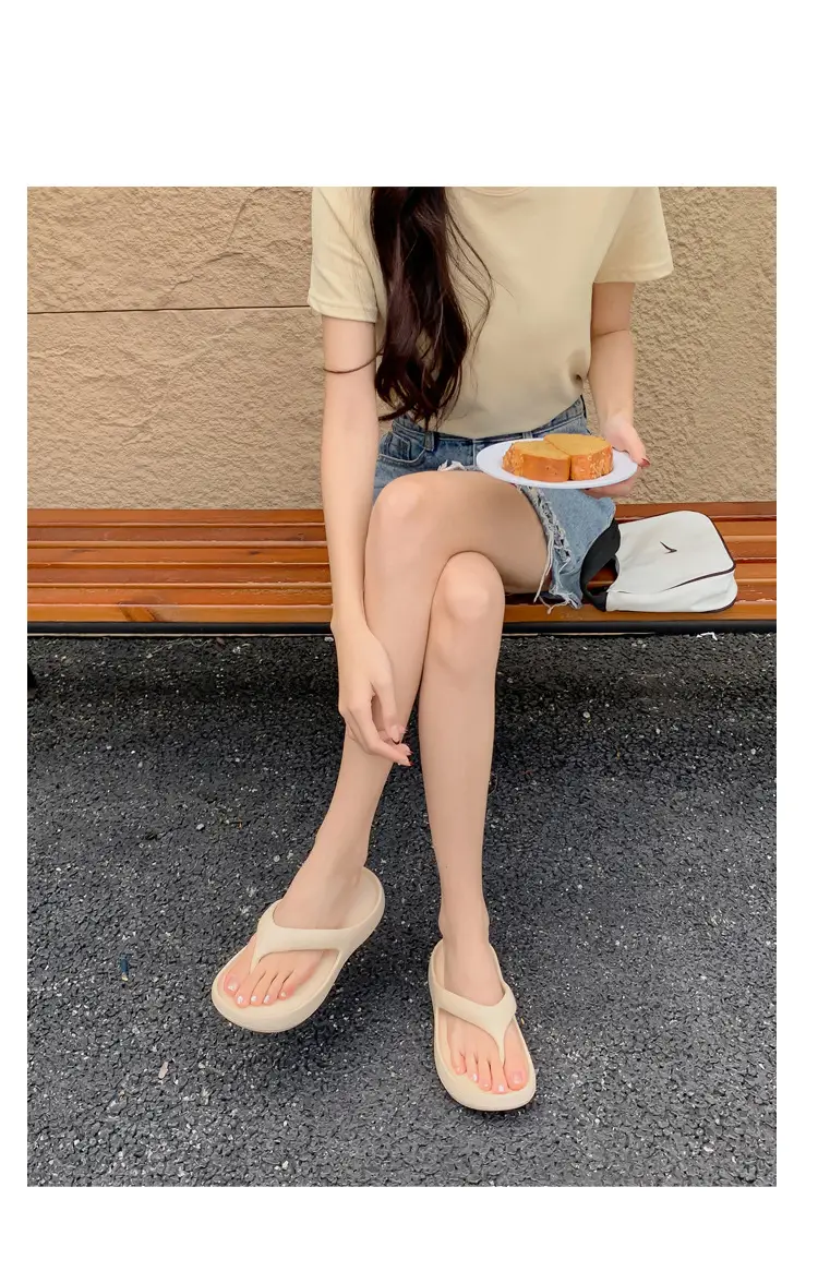 Women's Summer Eva Thick-Soled Flip-Flops for Small People, European and American Ins Trendy Soft-Soled Flats-Soled Electroplated Sandals — feature 30