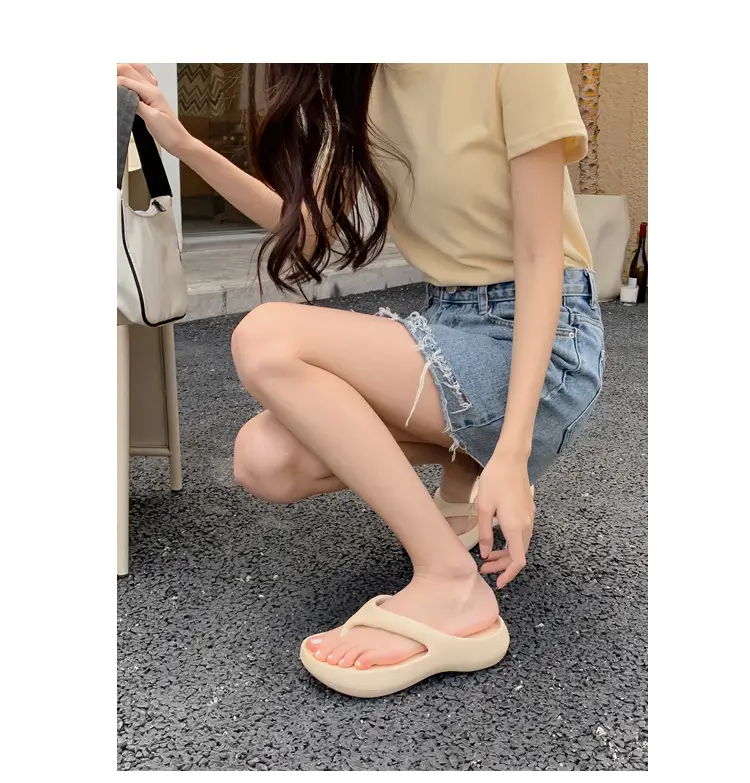 Women's Summer Eva Thick-Soled Flip-Flops for Small People, European and American Ins Trendy Soft-Soled Flats-Soled Electroplated Sandals — feature 31
