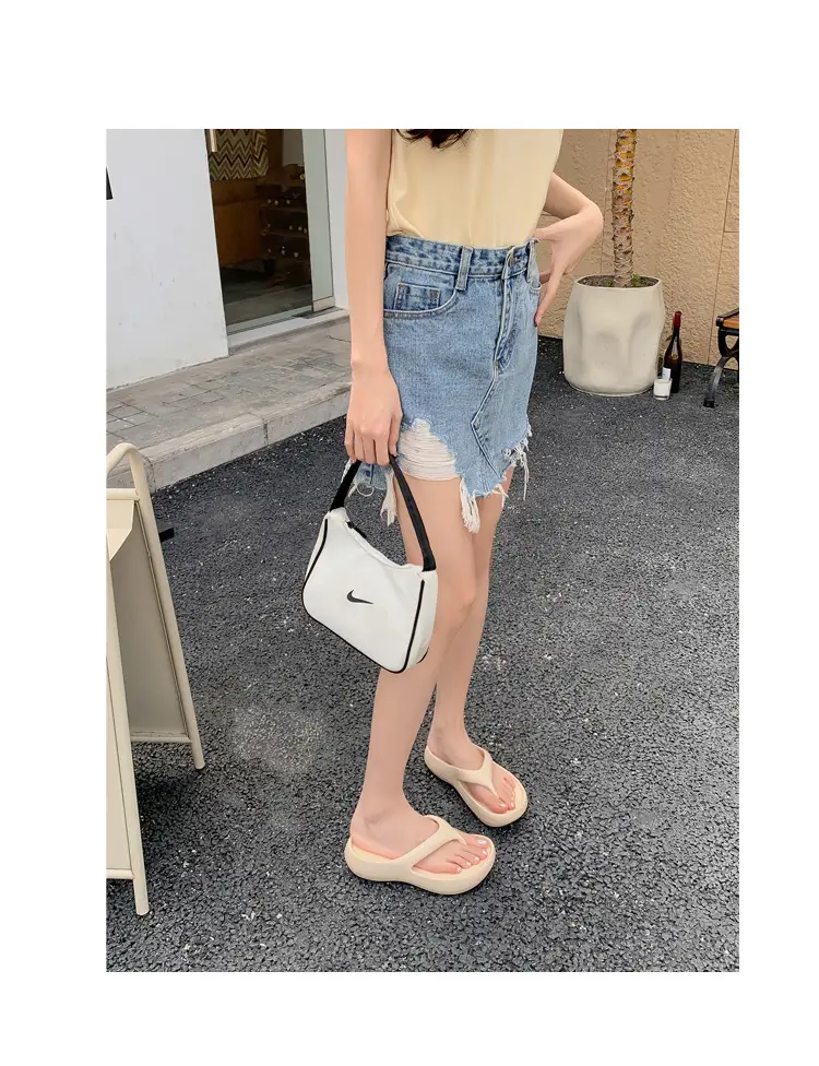 Women's Summer Eva Thick-Soled Flip-Flops for Small People, European and American Ins Trendy Soft-Soled Flats-Soled Electroplated Sandals — feature 35