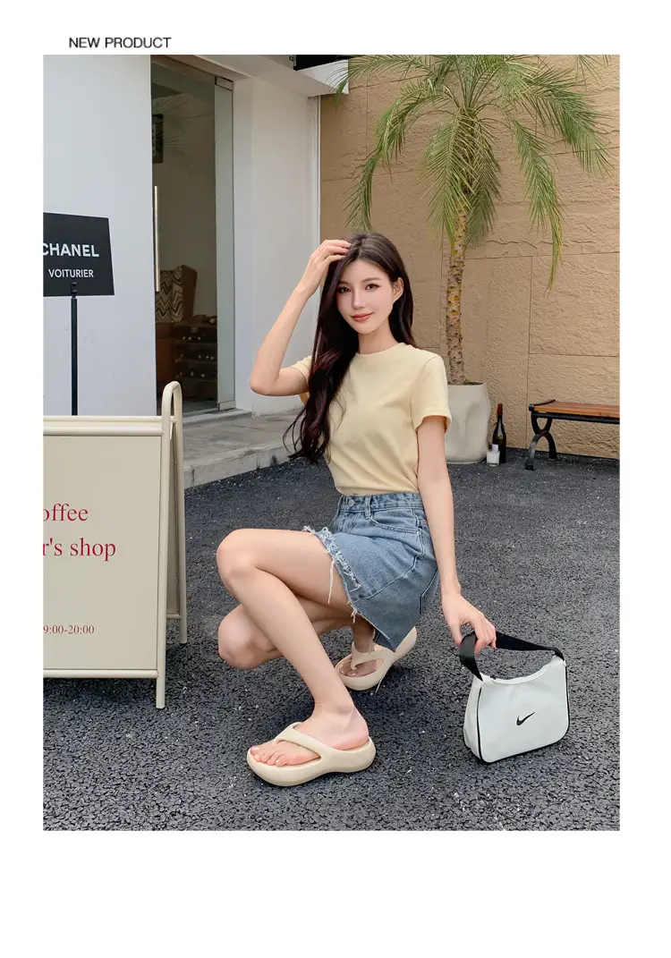 Women's Summer Eva Thick-Soled Flip-Flops for Small People, European and American Ins Trendy Soft-Soled Flats-Soled Electroplated Sandals — feature 36