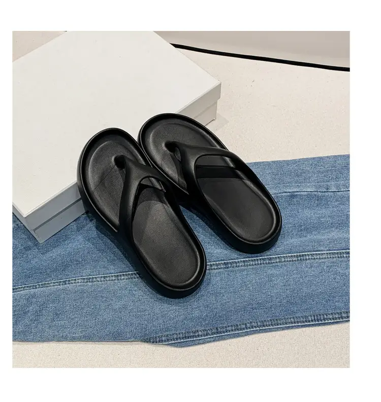 Women's Summer Eva Thick-Soled Flip-Flops for Small People, European and American Ins Trendy Soft-Soled Flats-Soled Electroplated Sandals — feature 43