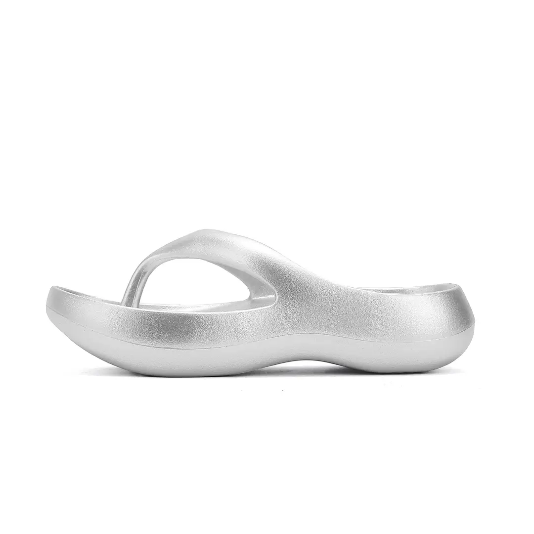 Women's Summer Eva Thick-Soled Flip-Flops for Small People, European and American Ins Trendy Soft-Soled Flats-Soled Electroplated Sandals - Image 3