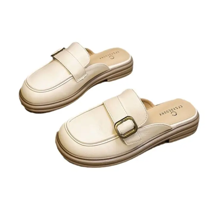 Women's Black French Retro Slippers Summer 2024