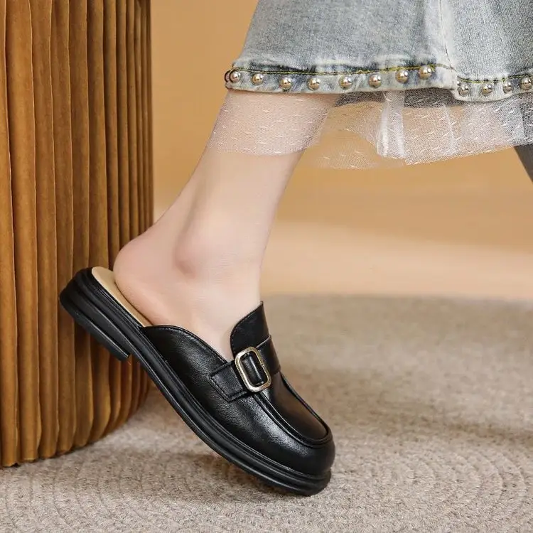 Women's Black French Retro Slippers Summer 2024 — feature 1