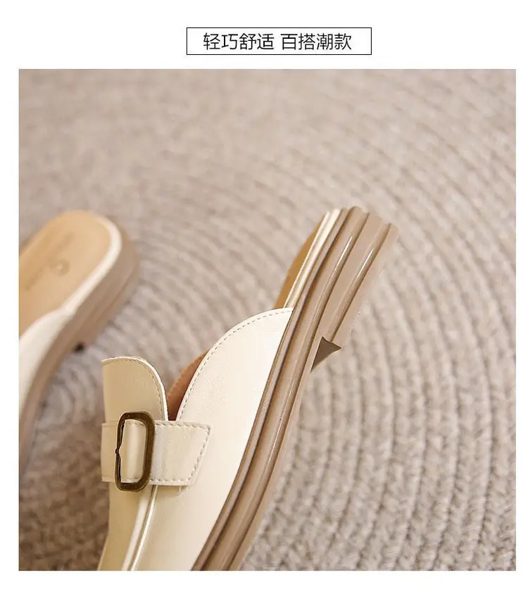 Women's Black French Retro Slippers Summer 2024 — feature 4