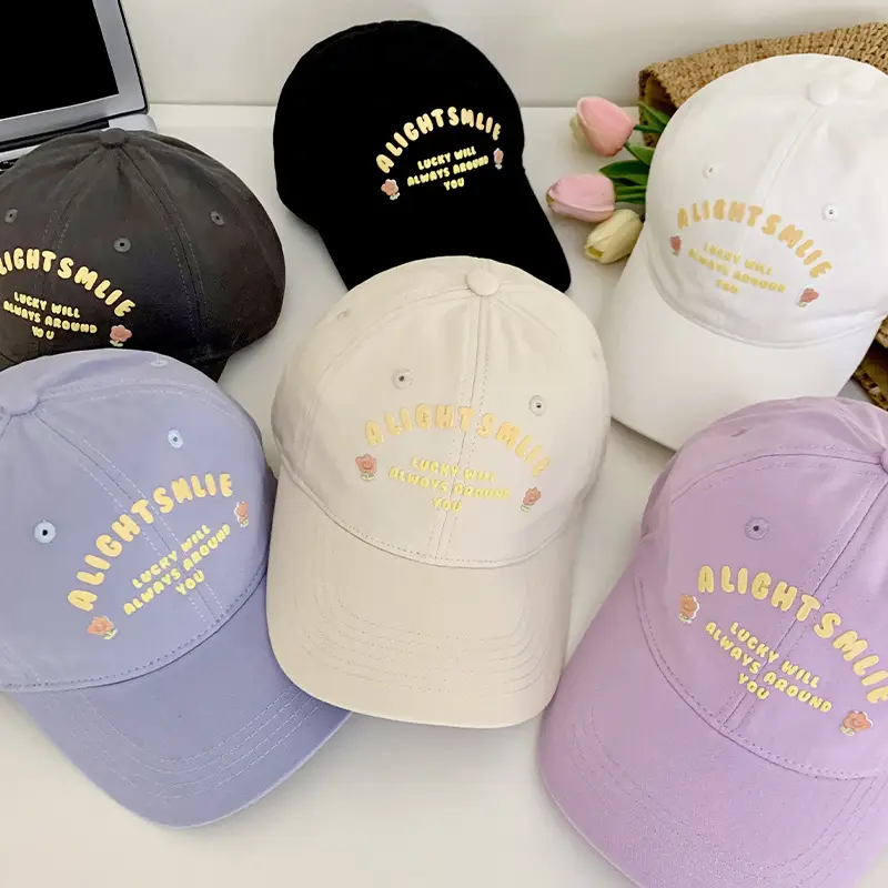 Pink Embroidered Baseball Cap for Women Spring Summer - Image 11