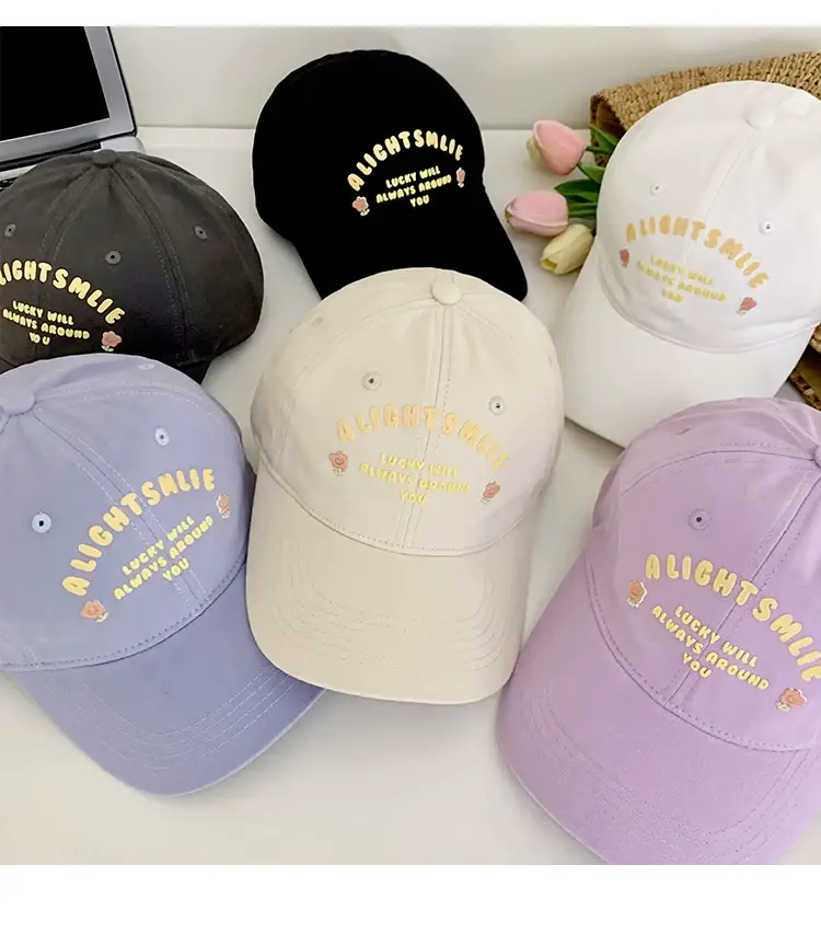 Pink Embroidered Baseball Cap for Women Spring Summer — feature 13