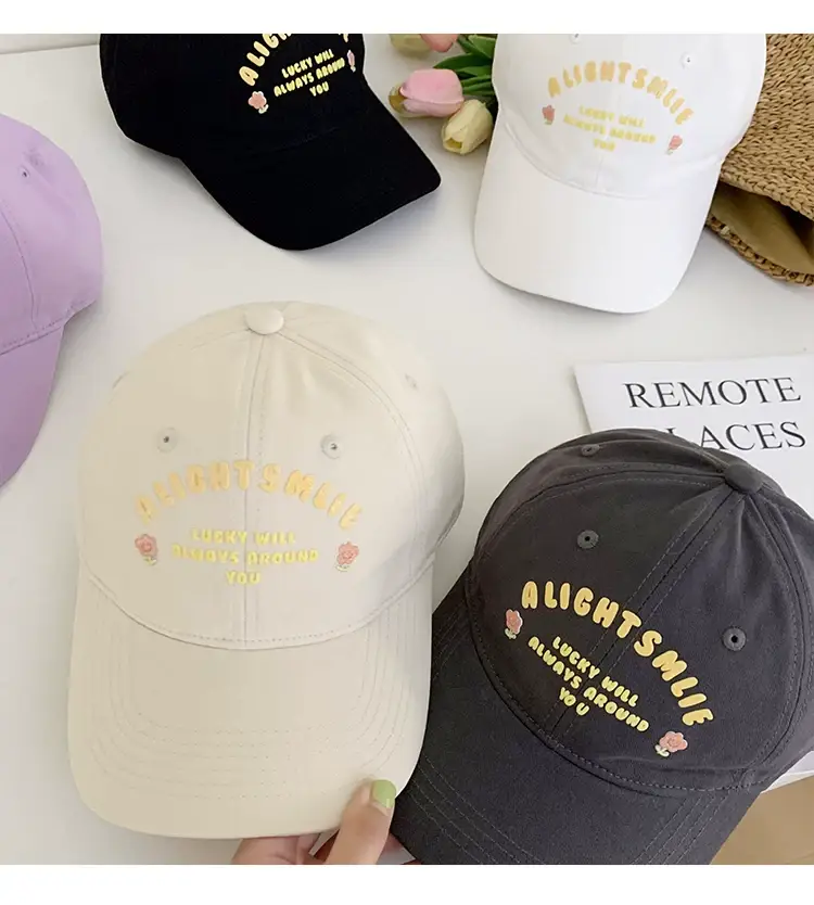Pink Embroidered Baseball Cap for Women Spring Summer — feature 14