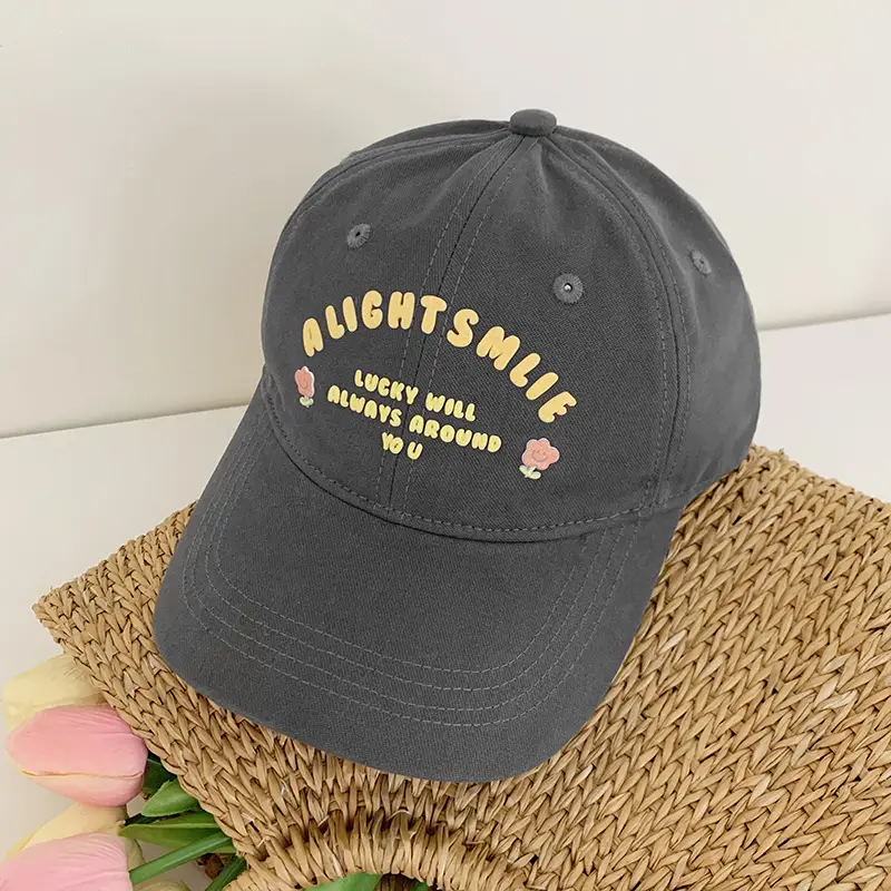 Pink Embroidered Baseball Cap for Women Spring Summer - Image 5