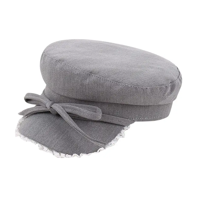 Women's Red Bow Strap Lace Cap All Match - Image 10