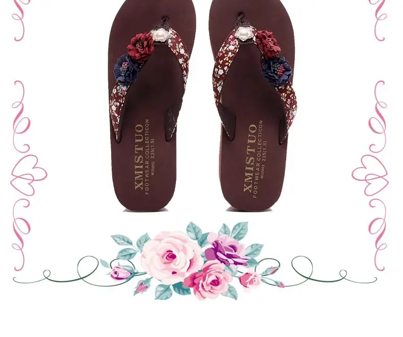 Summer New Flower Women's Flip-flops Thick-soled Non-slip Sandals for Outer Wear Fashionable Seaside Beach Vacation Slippers — feature 19