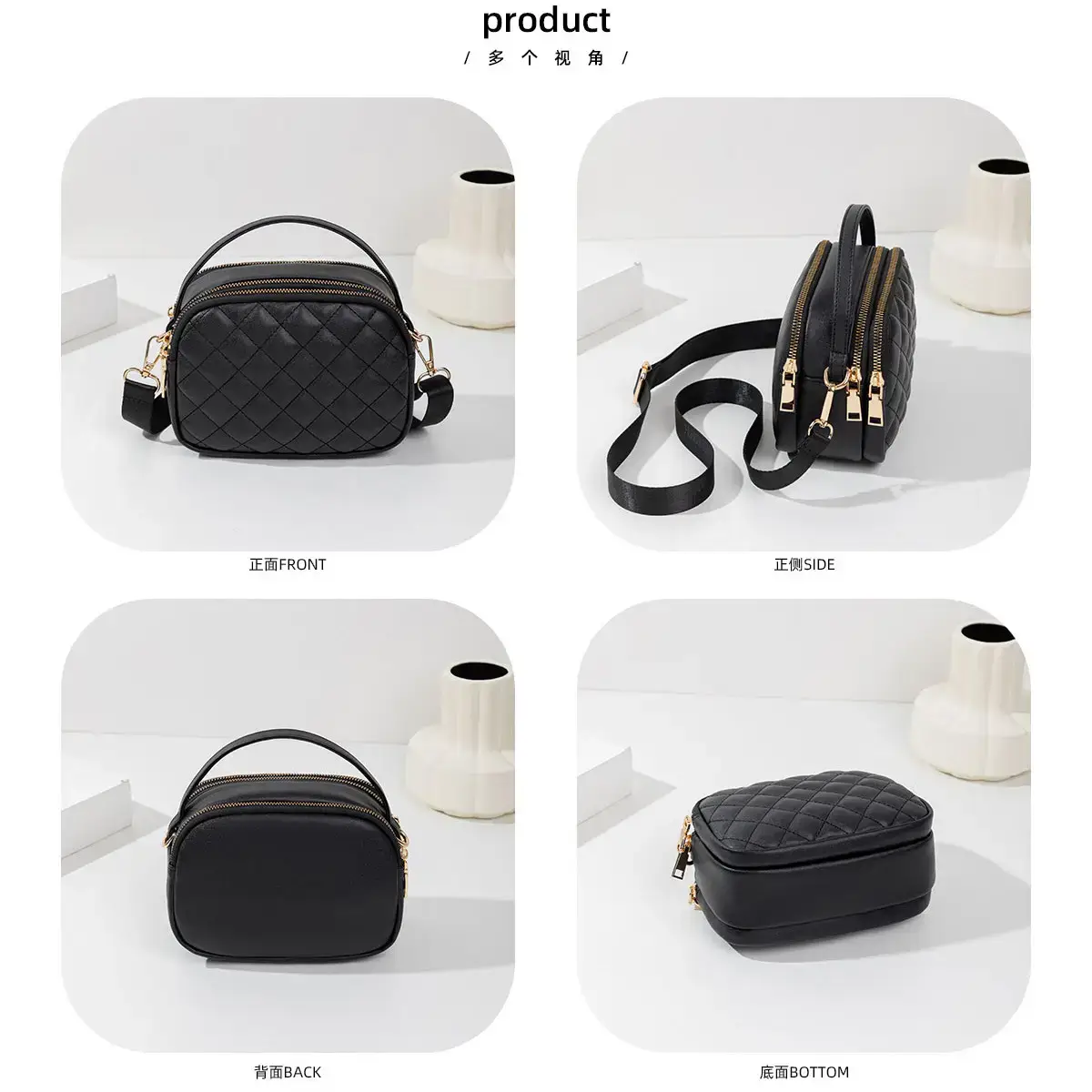 Women's Black Quilted Crossbody & Shoulder Bags 2024 - Image 6