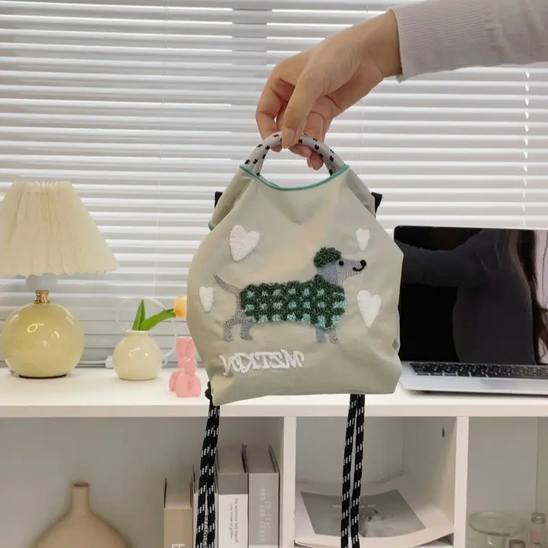 Cute Cartoon Dog Embroidered Shoulder Bag - Image 8