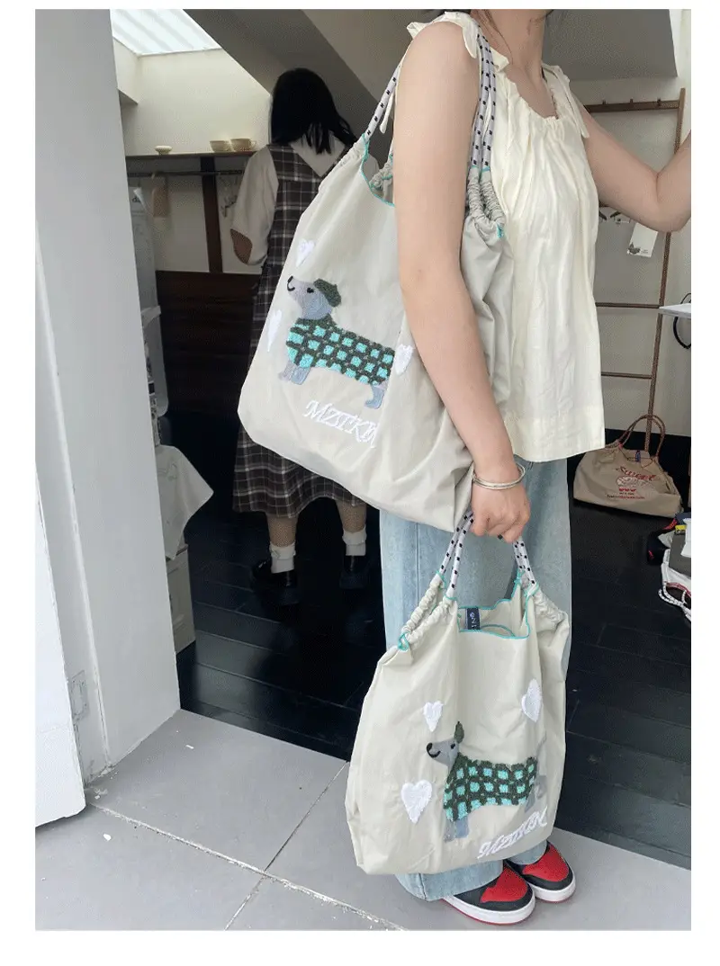 Cute Cartoon Dog Embroidered Shoulder Bag — feature 12