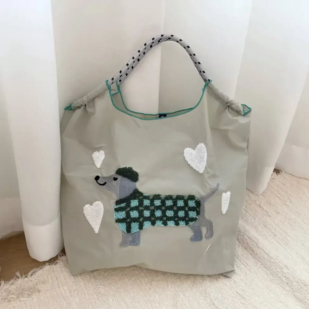 Cute Cartoon Dog Embroidered Shoulder Bag - Image 5
