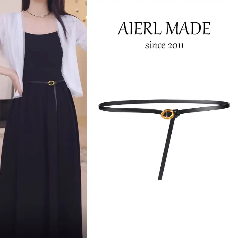 Women's Genuine Leather Belt with Dress Waist Chain Decoration - Image 3